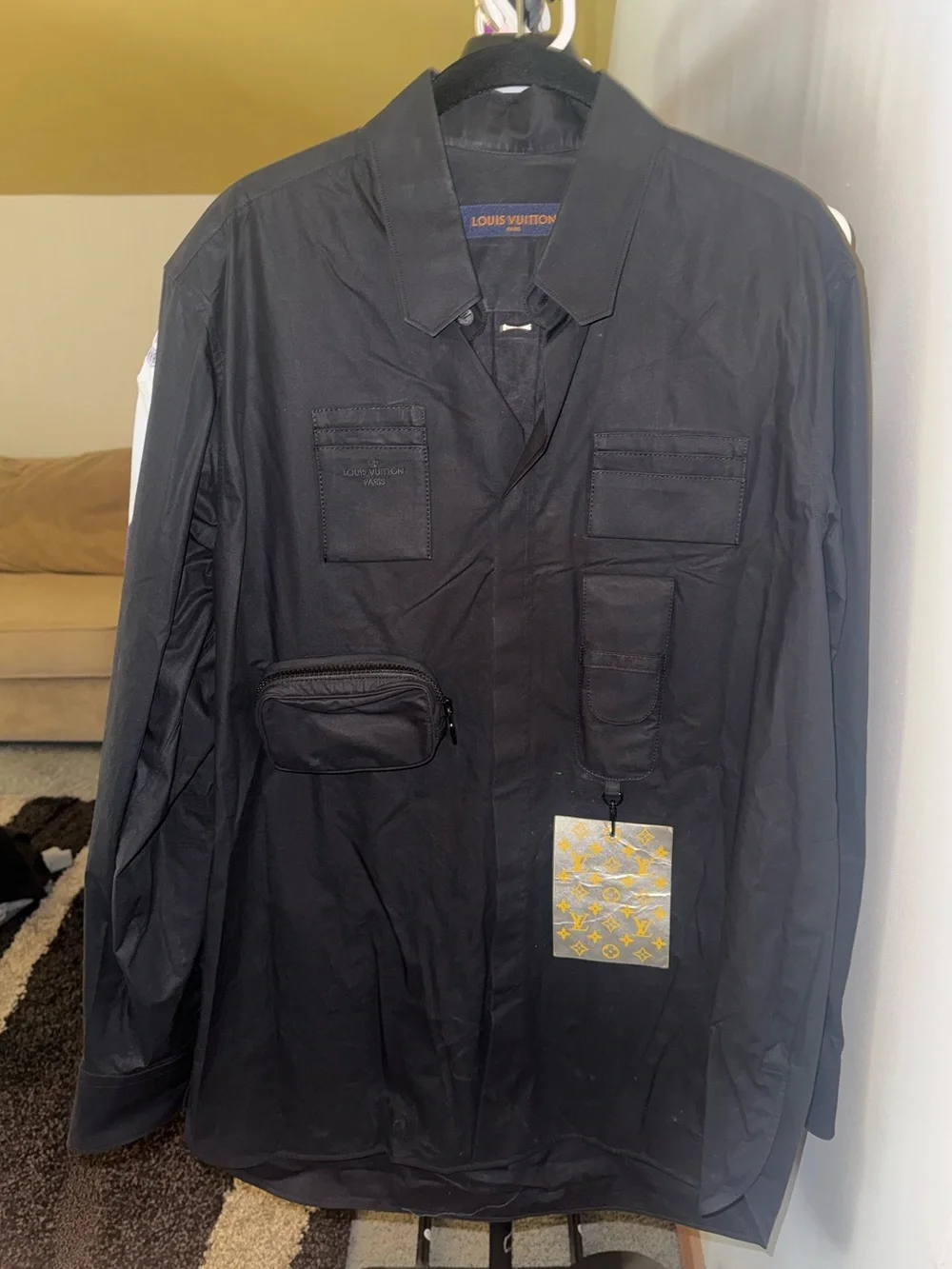 Louis Vuitton Men's Black Field Jacket with Utility Pockets